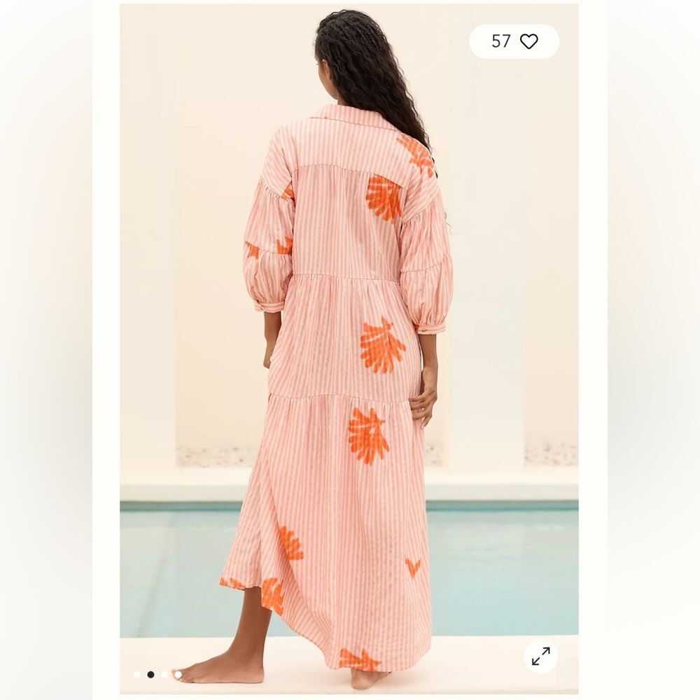 Anthropologie Celandine The Carolita Printed Tiered Shirt Dress - Picture 4 of 6